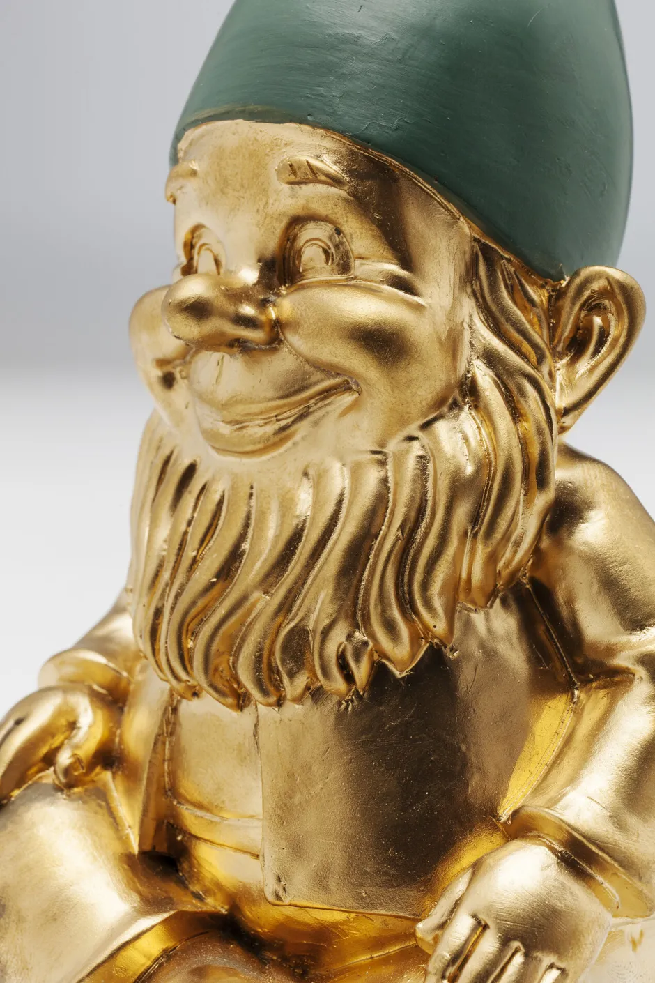 Discount Decofiguur Dwerg Zittend Goud Groen 19cm Opbergers|Woondecoratie