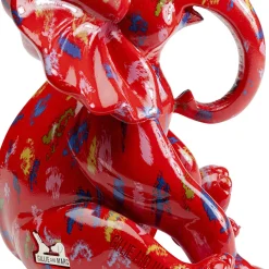 Flash Sale Decofiguur Elephant Dots Red 18cm Opbergers|Woondecoratie