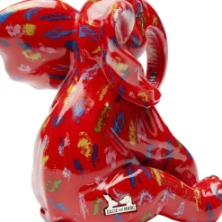Flash Sale Decofiguur Elephant Dots Red 18cm Opbergers|Woondecoratie