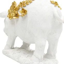 Online Decofiguur Flower Pig Wit 21cm Opbergers|Woondecoratie