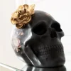 Hot Decofiguur Flower Skull 22cm Opbergers|Woondecoratie