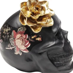 Hot Decofiguur Flower Skull 22cm Opbergers|Woondecoratie