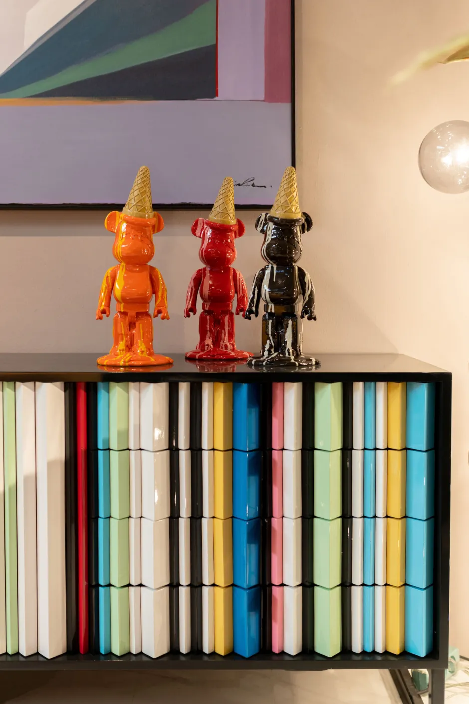 Fashion Decofiguur Gelato Bear Red 40cm Opbergers|Woondecoratie