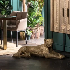 Online Decofiguur Leeuw Goud 113cm Opbergers|Woondecoratie
