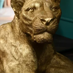 Online Decofiguur Leeuw Goud 113cm Opbergers|Woondecoratie