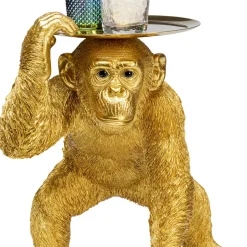 Store Decofiguur Playing Chimp Butler Gold 52cm Opbergers|Woondecoratie