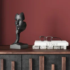 Discount Decofiguur Quiet Face Black 31cm Opbergers|Woondecoratie