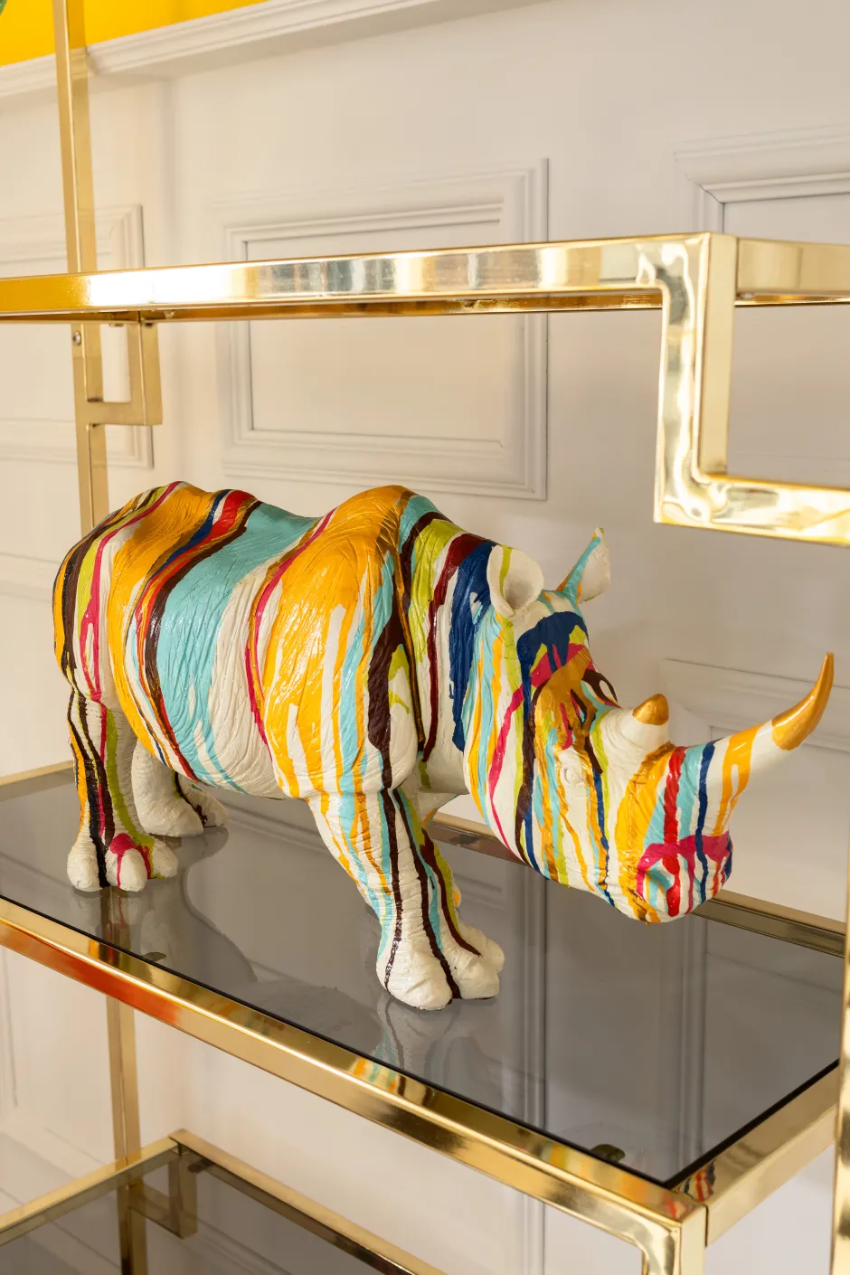Clearance Decofiguur Rhino Colore 26cm Opbergers|Woondecoratie