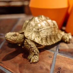 Outlet Decofiguur Schildpad Goud Klein Woondecoratie|Kasten