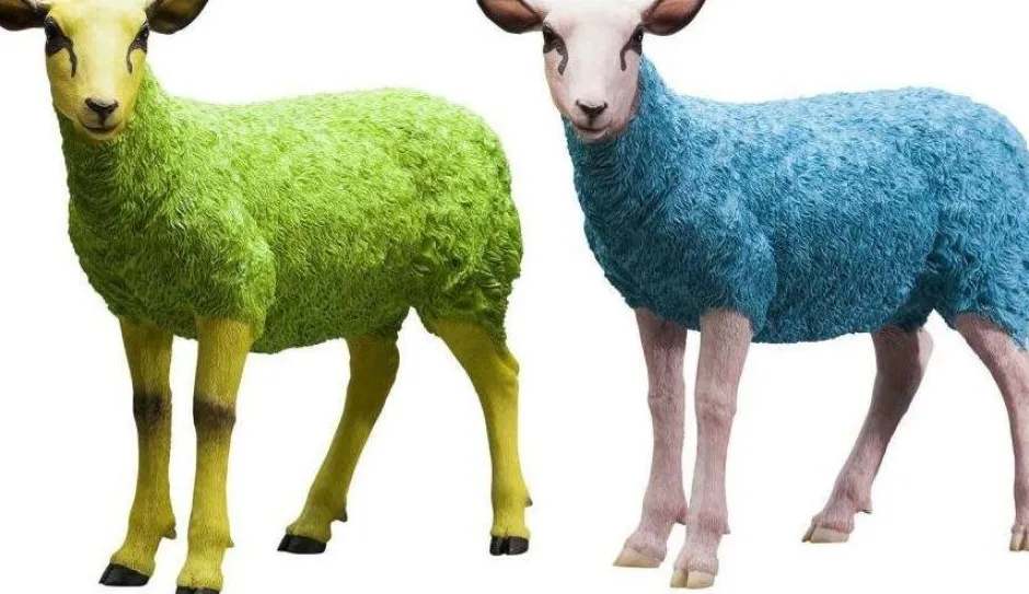 Clearance Decofiguur Sheep Colore Groen Opbergers|Woondecoratie