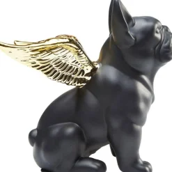 Fashion Decofiguur Sitting Angel Dog Goud-Zwart Opbergers|Woondecoratie