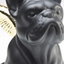 Fashion Decofiguur Sitting Angel Dog Goud-Zwart Opbergers|Woondecoratie