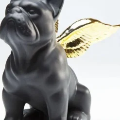Fashion Decofiguur Sitting Angel Dog Goud-Zwart Opbergers|Woondecoratie