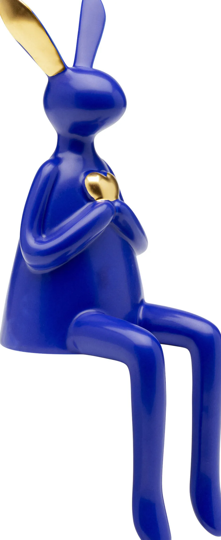 Outlet Decofiguur Sitting Rabbit Heart Blue 29cm Opbergers|Woondecoratie