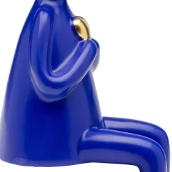 Outlet Decofiguur Sitting Rabbit Heart Blue 29cm Opbergers|Woondecoratie
