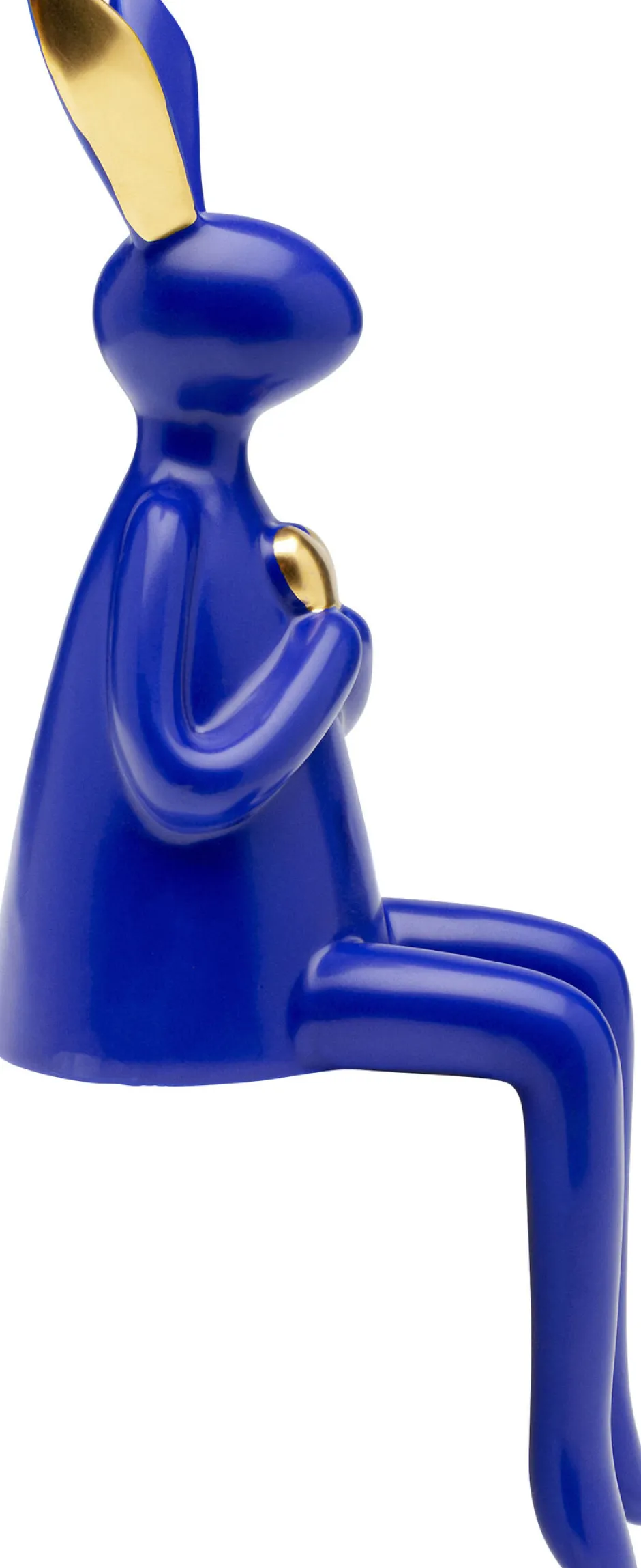 Outlet Decofiguur Sitting Rabbit Heart Blue 29cm Opbergers|Woondecoratie