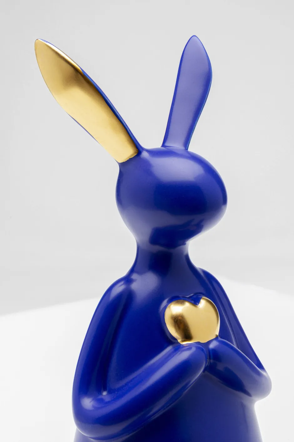 Outlet Decofiguur Sitting Rabbit Heart Blue 29cm Opbergers|Woondecoratie