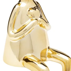Fashion Decofiguur Sitting Rabbit Heart Gold 29cm Opbergers|Woondecoratie