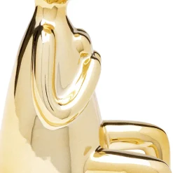 Fashion Decofiguur Sitting Rabbit Heart Gold 29cm Opbergers|Woondecoratie