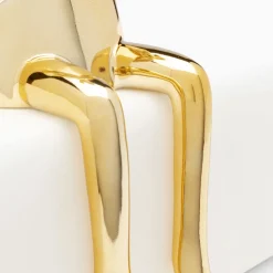 Fashion Decofiguur Sitting Rabbit Heart Gold 29cm Opbergers|Woondecoratie