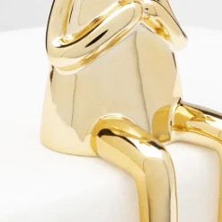 Fashion Decofiguur Sitting Rabbit Heart Gold 29cm Opbergers|Woondecoratie