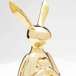Fashion Decofiguur Sitting Rabbit Heart Gold 29cm Opbergers|Woondecoratie