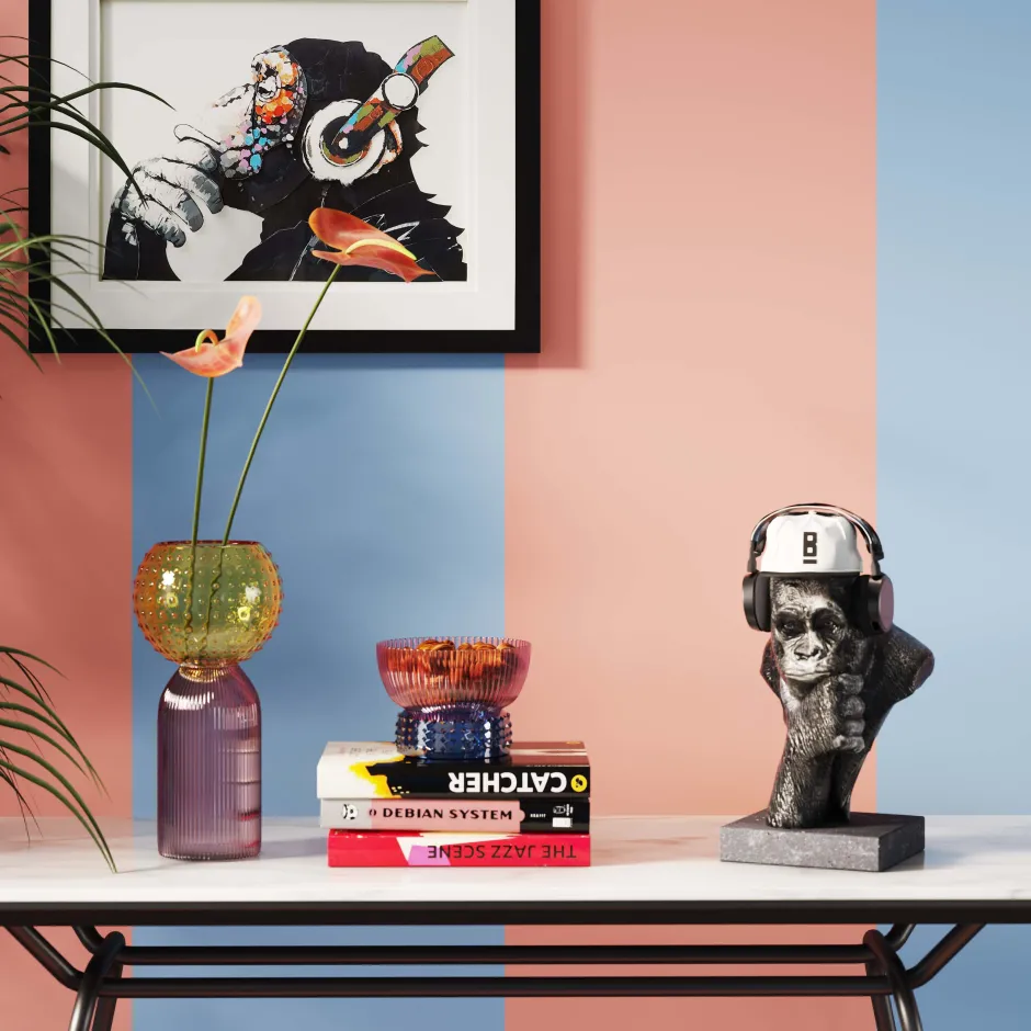 Hot Decofiguur Thinking Gorilla Head Opbergers|Woondecoratie