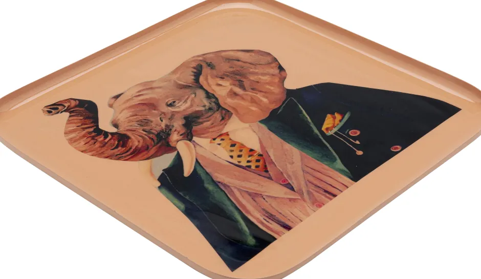 Store Dienblad Elephant 27x27cm Servies & Tafelaccessoires|Kasten