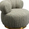 Hot Draaibare Fauteuil Couture Stripes Blue Kasten|Fauteuils