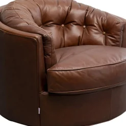 Store Draaibare Fauteuil Music Hall Leather Brown Kasten|Fauteuils