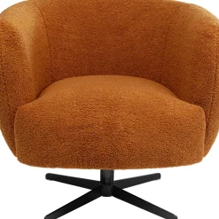 Online Draaifauteuil Peony Fuzzy Brown Kasten|Fauteuils
