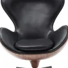 Best Draaistoel Lounge Zwart Walnoot Kasten|Fauteuils