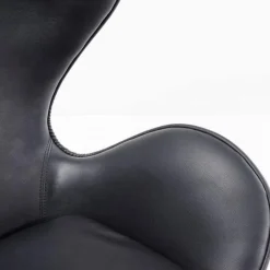 Best Draaistoel Lounge Zwart Walnoot Kasten|Fauteuils