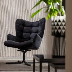 Best Draaistoel Oscar Velvet Black Kasten|Fauteuils