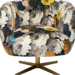 Cheap Draaistoel Peony Flower Geel Kasten|Fauteuils