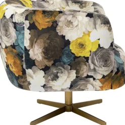 Cheap Draaistoel Peony Flower Geel Kasten|Fauteuils