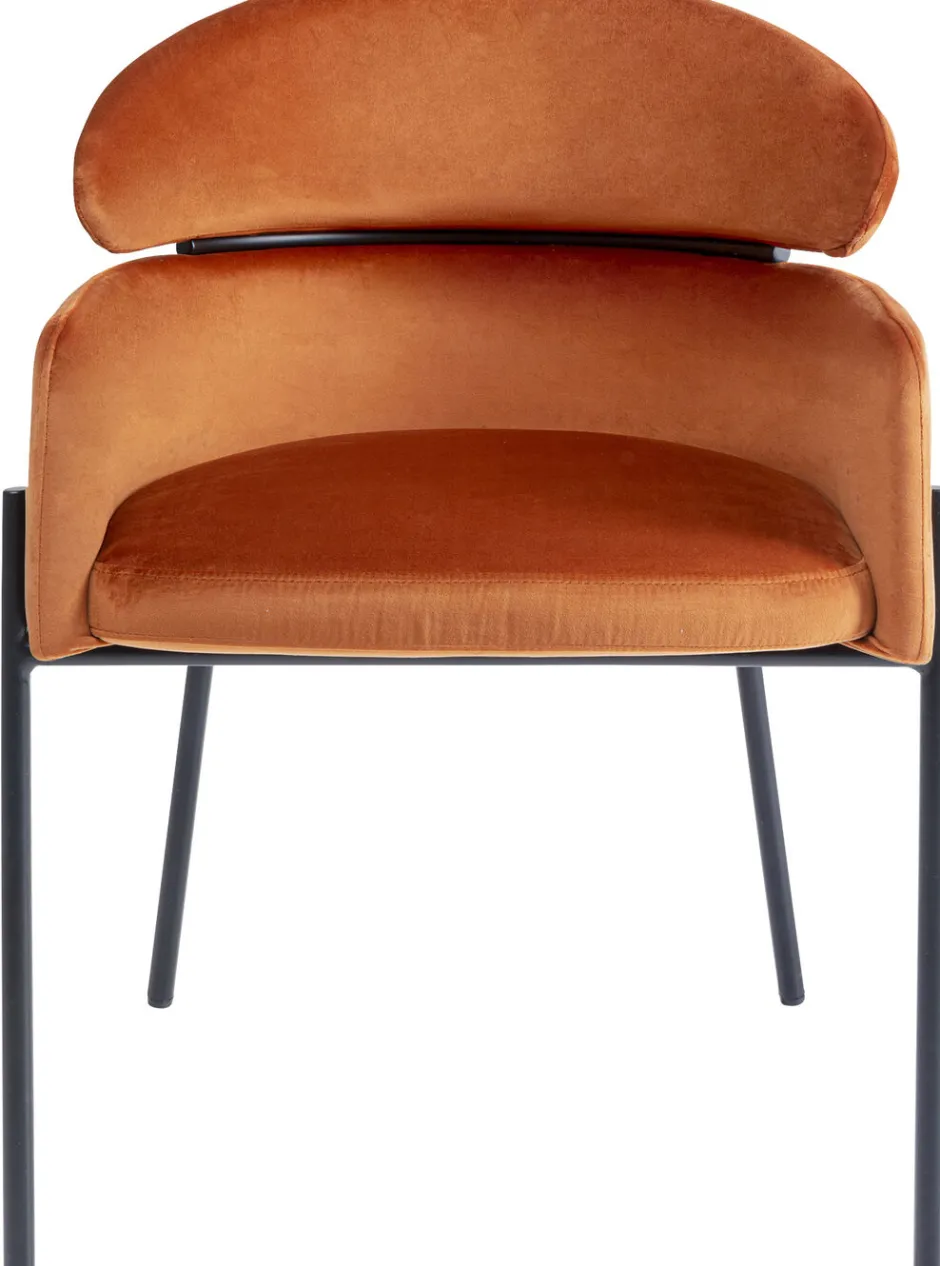 Store Eetkamerstoel Alexia Fluweel Oranje Kasten|Stoelen