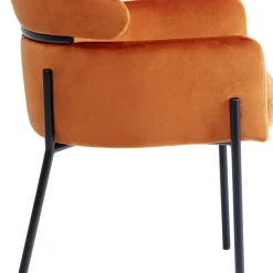 Store Eetkamerstoel Alexia Fluweel Oranje Kasten|Stoelen