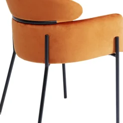 Store Eetkamerstoel Alexia Fluweel Oranje Kasten|Stoelen