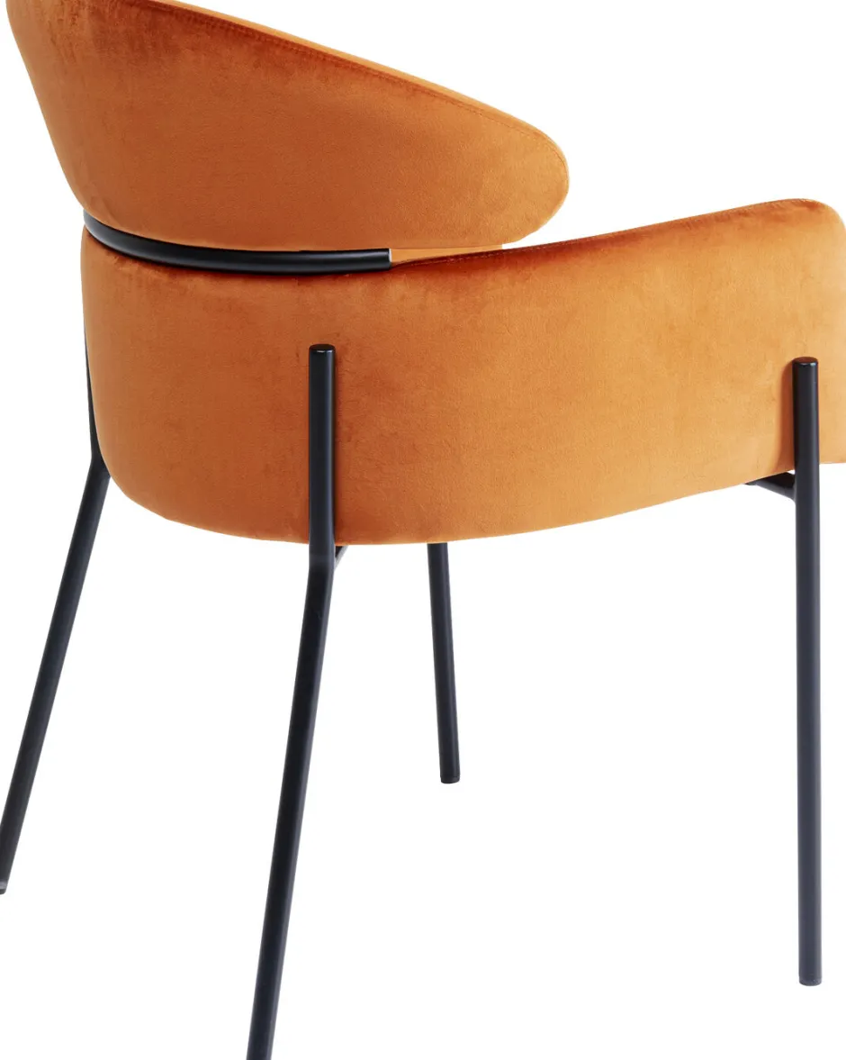 Store Eetkamerstoel Alexia Fluweel Oranje Kasten|Stoelen
