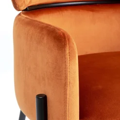 Store Eetkamerstoel Alexia Fluweel Oranje Kasten|Stoelen