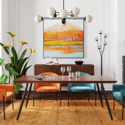 Store Eetkamerstoel Alexia Fluweel Oranje Kasten|Stoelen
