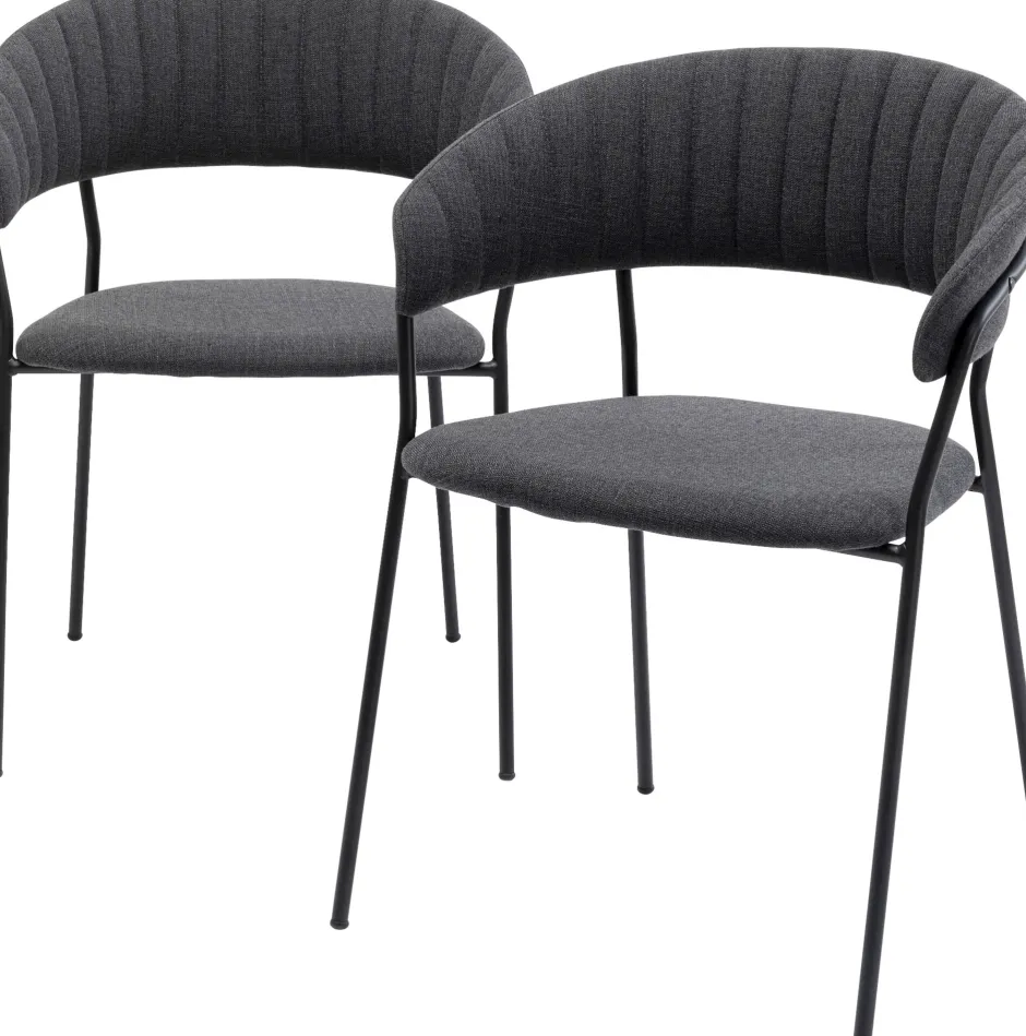 Outlet Eetkamerstoel Belle Anthracite (Set Van 2) Kasten|Stoelen