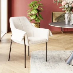Fashion Eetkamerstoel Bess Cream Kasten|Stoelen