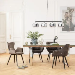 Best Eetkamerstoel Black Marshall Fluweel Grijs Kasten|Stoelen