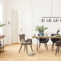 Best Eetkamerstoel Black Marshall Fluweel Grijs Kasten|Stoelen