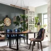 Store Eetkamerstoel Black Moritz Fluweel Blauw Kasten|Stoelen
