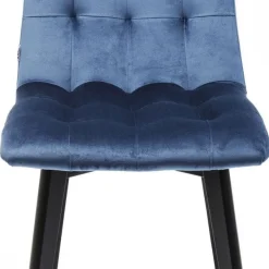 Store Eetkamerstoel Black Moritz Fluweel Blauw Kasten|Stoelen