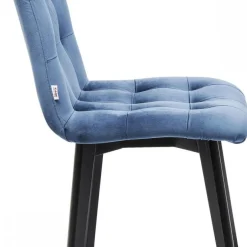Store Eetkamerstoel Black Moritz Fluweel Blauw Kasten|Stoelen