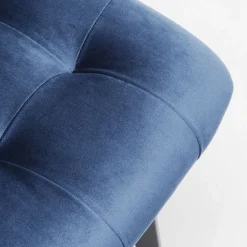 Store Eetkamerstoel Black Moritz Fluweel Blauw Kasten|Stoelen